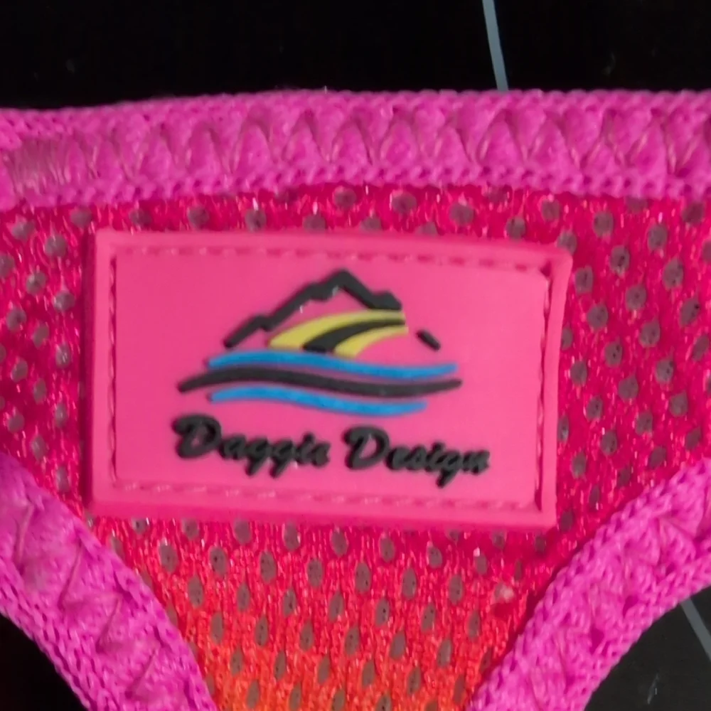 Doggie Designs Pink and Yellow Dog Harness NWOT